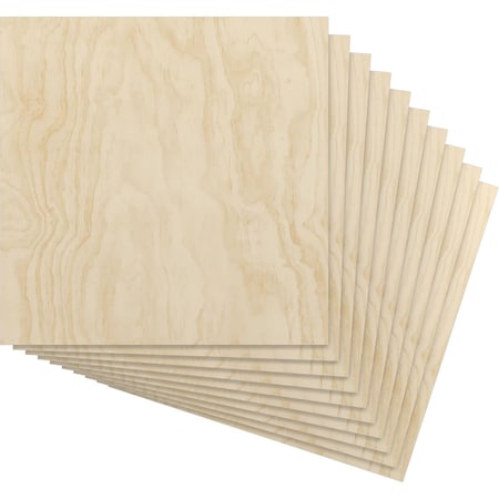 Ekena Millwork 11 3/4W x 11 3/4H x 1/4T Wood Hobby Boards, Birch, 10PK HBW12X12X250CBI